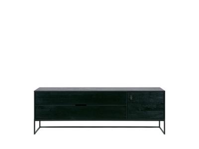 WOOOD Meuble TV enfilade Silas bois noir (ch&ecirc;ne massif FSC) - 