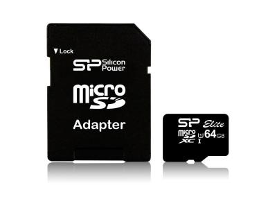 SILICON POWER  Elite Uhs-i 64gb Micro Sdxc Memory Card Noir
