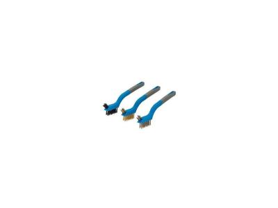 SILVERLINE  617623 Jeu de 3 mini-brosses m&eacute;talliques assorties
