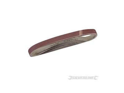 SILVERLINE  - Lot de 5 bandes abrasives 13 x 457 mm - Grains assortis