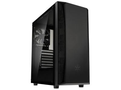 SILVERSTONE  Fara B1 Midi-Tower, Tempered Glass - Schwarz