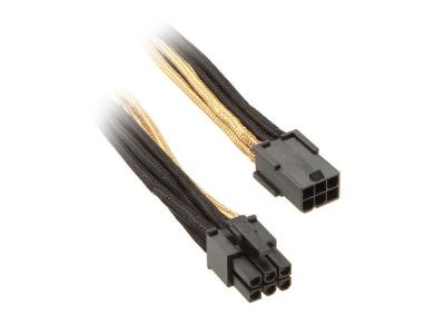 Silverstone silverstone 6-pin-pcie zu 6-pin-pcie kabel 250mm - schwarz/gold noir