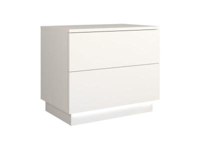 SINDI - Table de chevet contemporaine avec &eacute;clairage LED - 55x37x47 cm - Chevet 2 tiroirs - Table de nuit - Blanc