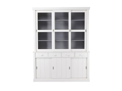Sjaak - Vaisselier en pin 6 portes 4 tiroirs - Couleur - Blanc