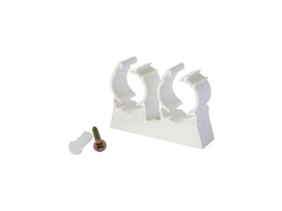 SOMATHERM Clip de fixation double en plastique &Oslash;16 lot de 10