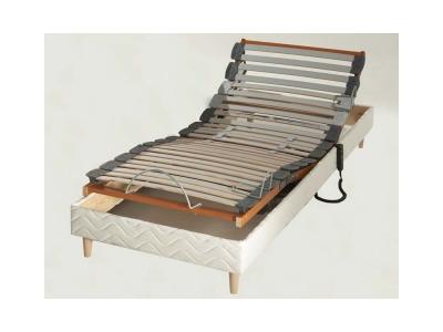  Sommier avec r&eacute;glage fermet&eacute; au niveau lombaire 90x190