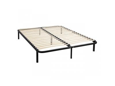 TERRE DE NUIT  - Sommier cadre &agrave; lattes m&eacute;tal en kit 160x200 - Noir