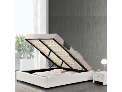 MEUBLER DESIGN Sommier coffre de rangement Room - Blanc - 180x200