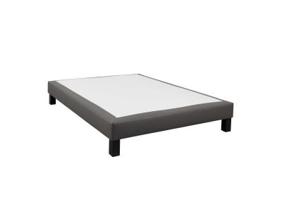 SOMEO Sommier tapissier d&eacute;co simili cacao Astre 80x200 cm 