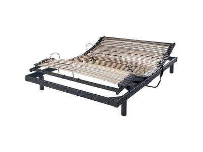SOMEO Sommier &eacute;lectrique de relaxation gris extra plat 140x190