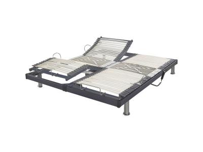 SOMEO Sommier &eacute;lectrique de relaxation gris extra plat 2x90x200 