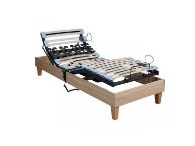 SOMEO Sommier &eacute;lectrique TPR 50 d&eacute;cor ch&ecirc;ne clair 80x200 