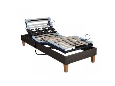 SOMEO Sommier &eacute;lectrique TPR 50 d&eacute;cor ch&ecirc;ne fonc&eacute; 70x190 