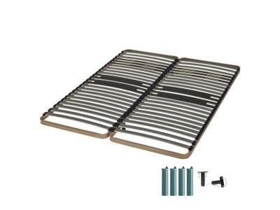 EBAC Sommier &agrave; lattes + pieds 2x80x200 C322 - 46 lattes bois - Fabrication fran&ccedil;aise