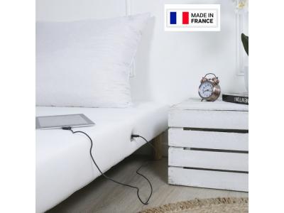 BY SOMMIFLEX Sommier tapissier blanc 70x190x2 (140x190) fabrication fran&ccedil;aise artisanale pieds offerts hauteur avec pieds 27 cm 