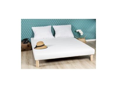 BY SOMMIFLEX  SOMMIER TAPISSIER Blanc 140x200 cm Fabrication FRAN&Ccedil;AISE ARTIS