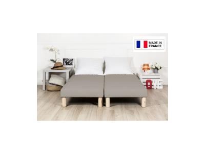 BY SOMMIFLEX Sommier tapissier 2x100x200 gris (200x200) frabrication francaise