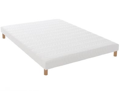 Sommier tapissier a lattes blanc + pieds - made in france - 140x190cm