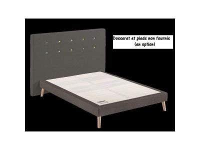 MERINOS Sommier Tapissier Ferme M 80x200 Gris Anth - 