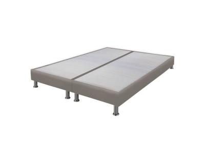 EBAC Sommier tapissier + jeu de pieds 70+70x190 Omega simili Taupe 2x16 lattes