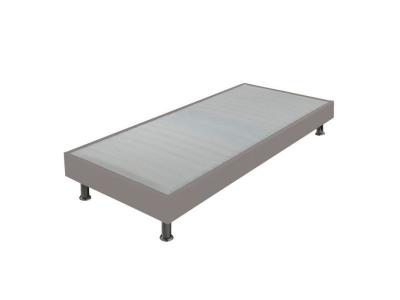 EBAC Sommier tapissier + jeu de pieds 70x190 Omega simili taupe 18 lattes