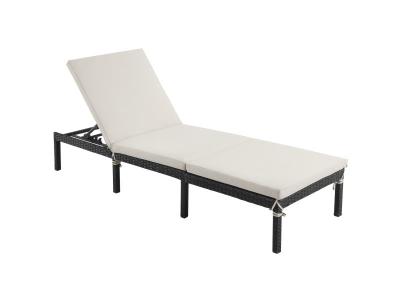 SONGMICS  Bain de soleil avec matelas, Beige