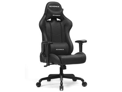 SONGMICS Fauteuil gamer ergonomique, Noir
