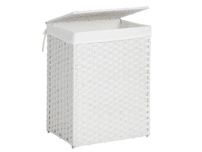 SONGMICS  Panier &agrave; linge avec poign&eacute;e, Blanc