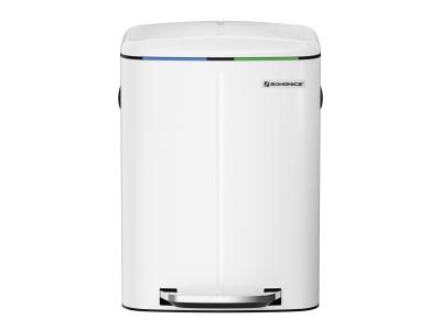SONGMICS Poubelle 2 x 20L blanc