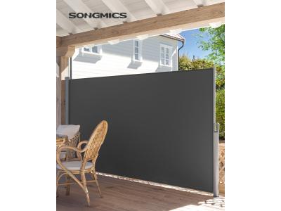 SONGMICS  Store lat&eacute;ral r&eacute;tractable, Noir / 1,6 x 3 m