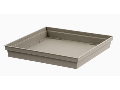 EDA Soucoupe carr&eacute;e Toscane 32.6cm taupe pour pots ronds