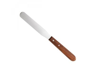  Spatule en inox et manche en bois pour &eacute;pilation cire - 21 cm