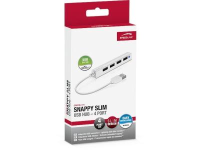 SPEEDLINK  SNAPPY Slim USB Hub, 4-Port, USB 2.0, Passif, Blanc