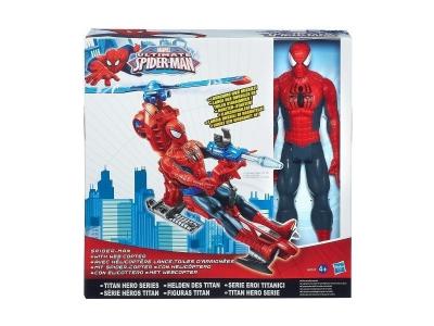 HASBRO Figurine Spiderman 30 cm avec h&eacute;licopt&egrave;re lance-toiles d'araign&eacute;e