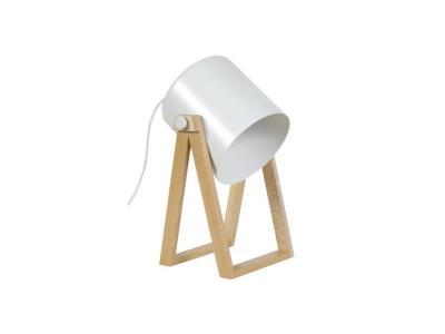 TOSEL SPIELBERG - Lampe de bureau articul&eacute; bois naturel et blanc