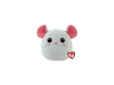 TY Peluche  Squish A Boos Medium Catnip La souris Gris et Rose