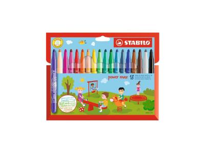 STABILO  Pochette souple de 18 Feutres de coloriage Power max