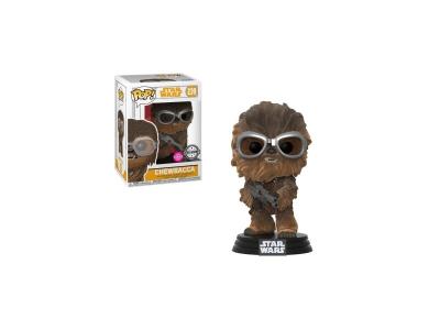 FUNKO Star wars solo - figurine pop! Bobble head chewie w/goggles (flocked) 9 cm