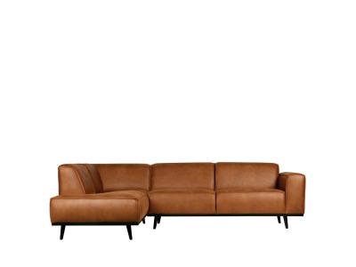 WOOOD Canap&eacute; d'angle Statement marron (cuir recycl&eacute;) - BePureHome