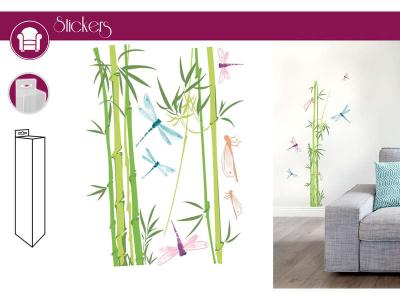 ZEN ET ETHNIQUE Autocollant Mural libellules Bambou