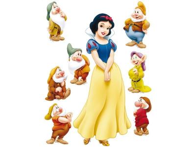 DISNEY Sticker g&eacute;ant Blanche Neige et 7 Nains Princesse  65x85cm