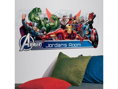 ROOMMATES Stickers g&eacute;ant Avengers Pr&eacute;nom Marvel
