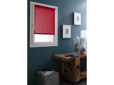 Store Enrouleur Tamisant Uni Sans percer - 32 x 170cm-Rouge Cerise