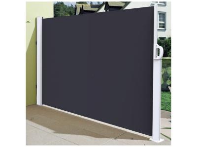 COTE STORE Stores lat&eacute;ral paravent 18 x 35 m ext&eacute;rieur brise vue pour terrasse - Armature blanc - Toile Gris anthracite