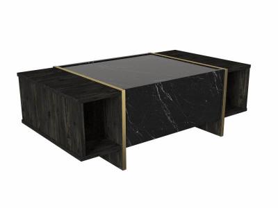 Homitis Table basse Veyron noir/dor&eacute;  - 103.8x60x37.3 cm T.U