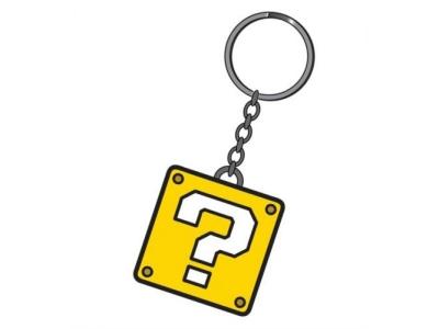 YOUDOIT Porte-cl&eacute;s caoutchouc Mario: Bloc Surprise jaune