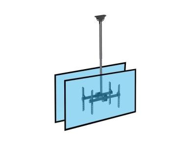 KIMEX Support plafond 2 tv 37&acute;&acute;-70&acute;&acute;, hauteur r&eacute;glable 106-156cm 014-4053