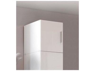 Sur meuble armoire penderie 1 porte MALTA laqu&eacute; blanc cass&eacute; L : 30 cm