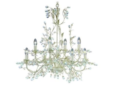 SEARCHLIGHT Chandelier sans abats jours almandite or,cr&egrave;me 8 ampoules 130cm