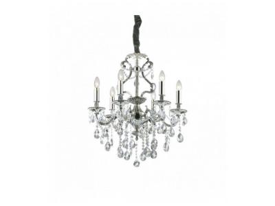 IDEAL LUX Suspension Argent&eacute;e en cristal GIOCONDA 6 ampoules